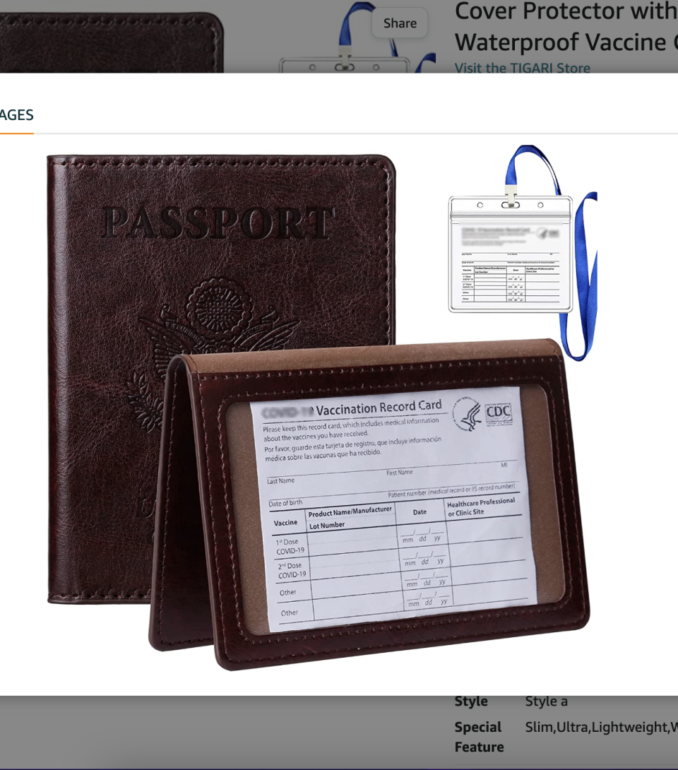 9) Passport and Vaccine Card Holder