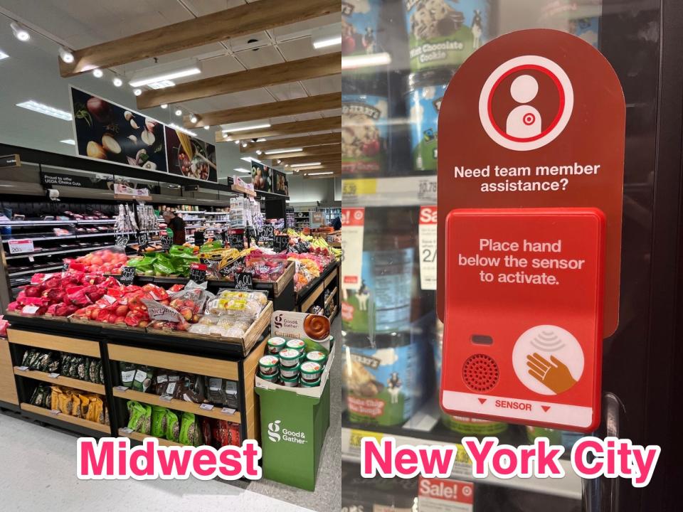 Target in the Midwest (left) and New York City.