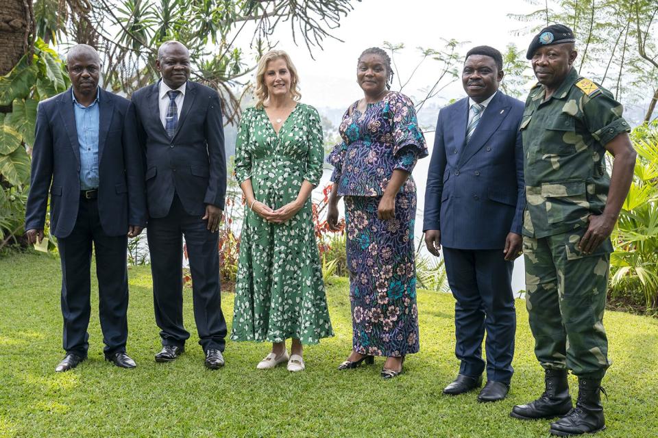 The Countess of Wessex meets with representatives from TRIAL International; a non-governmental organization which is dedicated to fighting impunity for international crimes in conflict, as well as providing legal support to survivors of conflict related violence and human rights violations as they seek justice, in Bukavu, South Kivu Province as she visits the Democratic Republic of Congo.