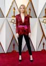 <p>She played tennis trailblazer Billie Jean King in 'Battle of the Sexes' and Emma proved she plays by no one's rulebook, rocking the red carpet in a red blazer (minus the bra) and black pants.</p>