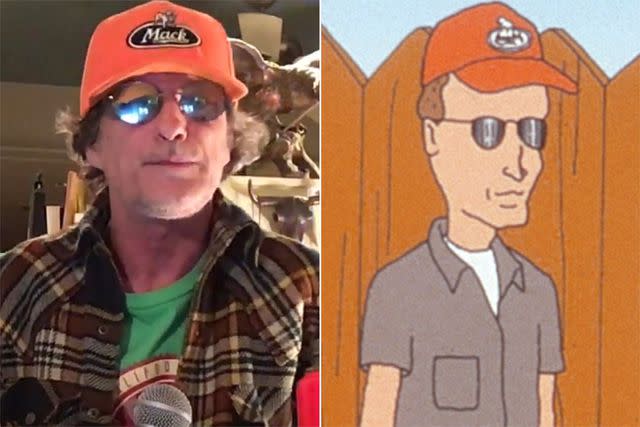 Johnny Hardwick/YouTube; Everett Collection Johnny Hardwick and his 'King of the Hill' character, Dale Gribble