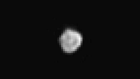 Pluto's small satellite Nix, captured by New Horizons' Long Range Reconnaissance Imager on July 13 from a distance of about 360,000 miles (590,000 kilometers).