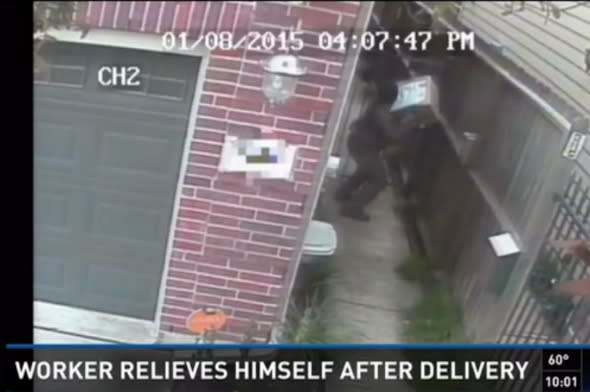 Delivery driver caught on camera