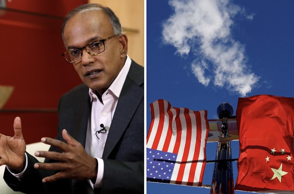 Law and Home Affairs Minister K Shanmugam spoke about US-China tensions in an interview with the Sydney Morning Herald. (PHOTOS: Reuters)