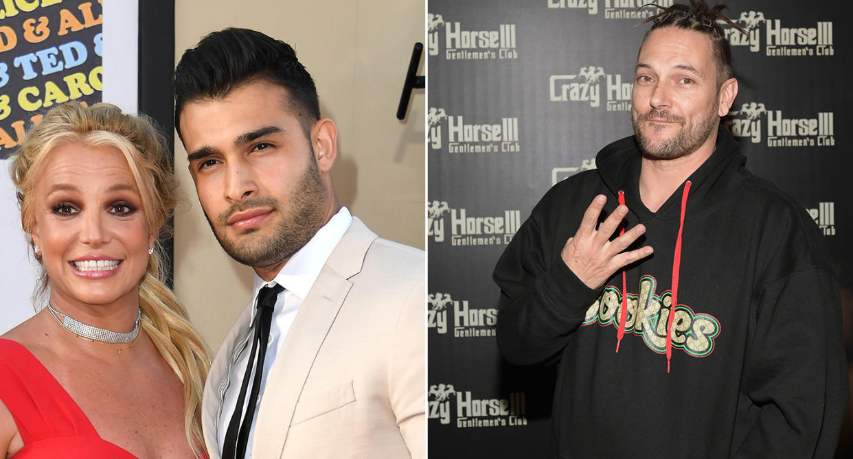 Britney Spears and Sam Asghari have hit back at Kevin Federline. (WireImage)