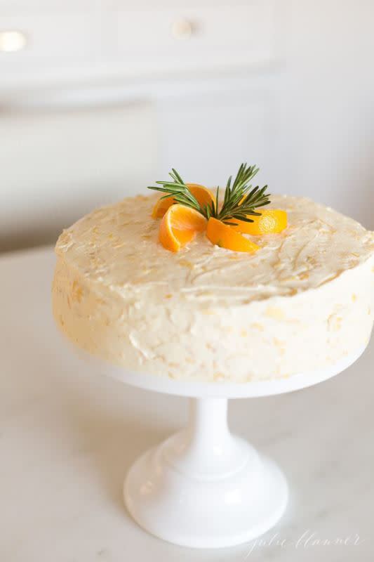 <p><strong>Mandarin Orange Cake</strong><br> Get the recipe <a href="https://julieblanner.com/mandarin-orange-cake/" rel="nofollow noopener" target="_blank" data-ylk="slk:here;elm:context_link;itc:0;sec:content-canvas" class="link "><em><strong>here</strong></em></a></p>