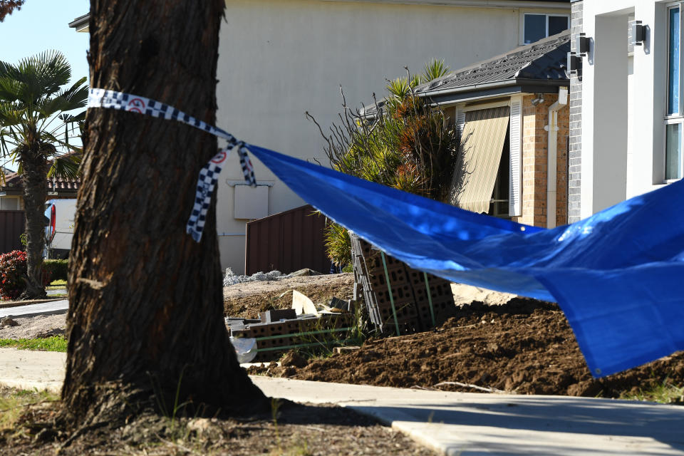 NSW Police establish a crime scene at a home at St Clair, on July 21, 2019, following the death of the Sydney mother. Source: AAP