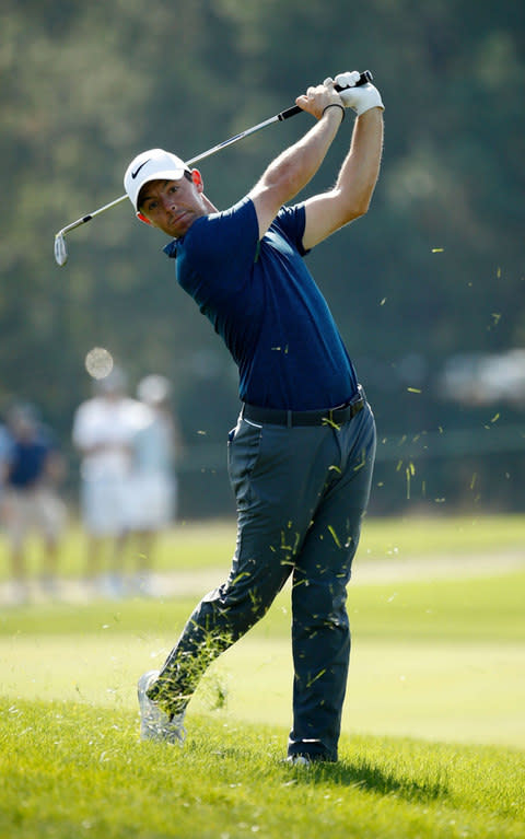 Rory McIlroy in action at Conway Farms in Chicago - Credit: GETTY IMAGES
