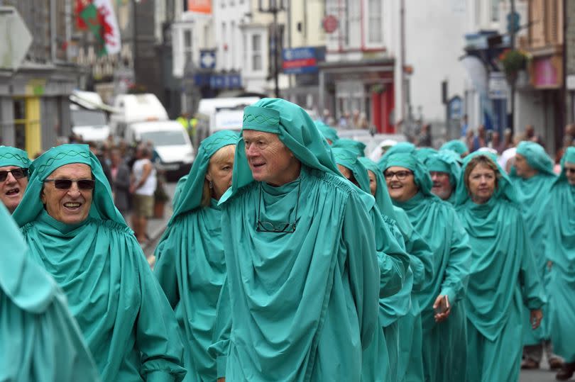 The Gorsedd of Bard's procession through Cardigan - file pic