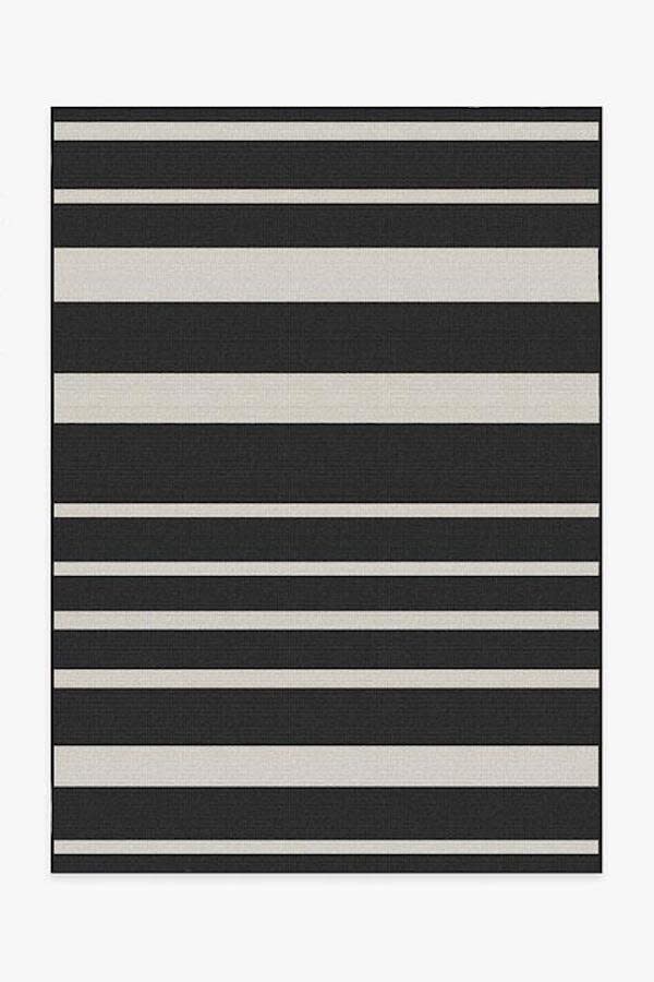 Black and White Stripe Outdoor Rug