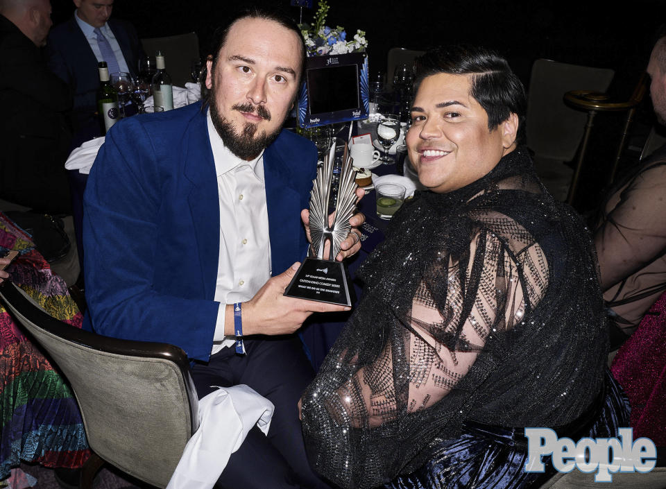 <p>Cause for celebration! <em>What We Do in the Shadows </em>took home the trophy for outstanding comedy series.</p> <p>"Hanging with Kyle Newacheck at the event remembering the actual day we shot the coming out episode, it was a very special moment," said Guillen.</p>