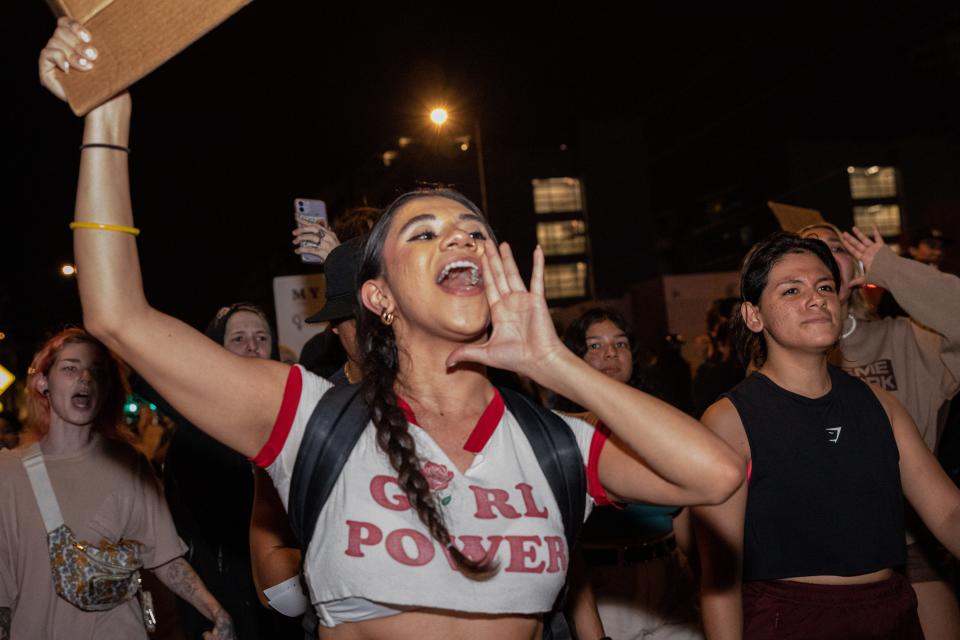 Thousands of people rallied in opposition to anti-abortion legislation at the Arizona State Capitol in Phoenix on July 1, 2022.