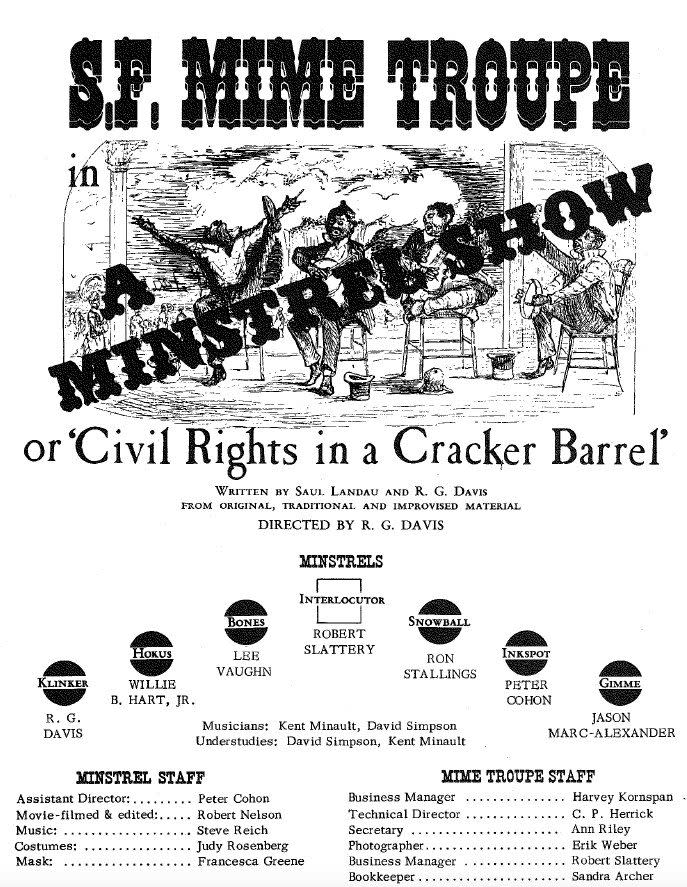 A poster for the San Francisco Mime Troupe - Features Scans