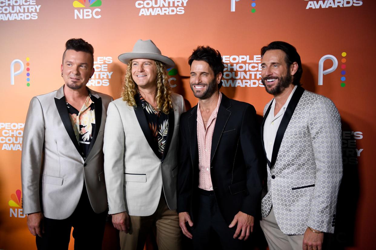 Parmalee arrives for the People's Choice Country Awards at the Grand Ole Opry in Nashville, Tenn. on Thursday Sept. 28, 2023.