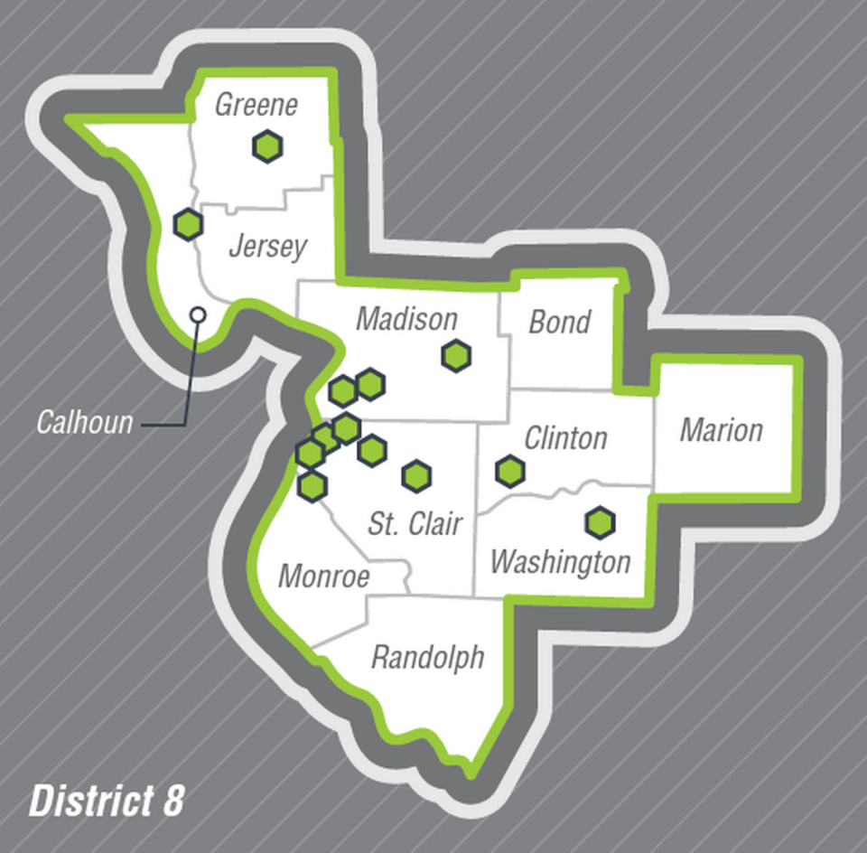 The 12 major highway projects for IDOT’s District 8 in southwest Illinois include road and bridge repairs across the 11-county region.