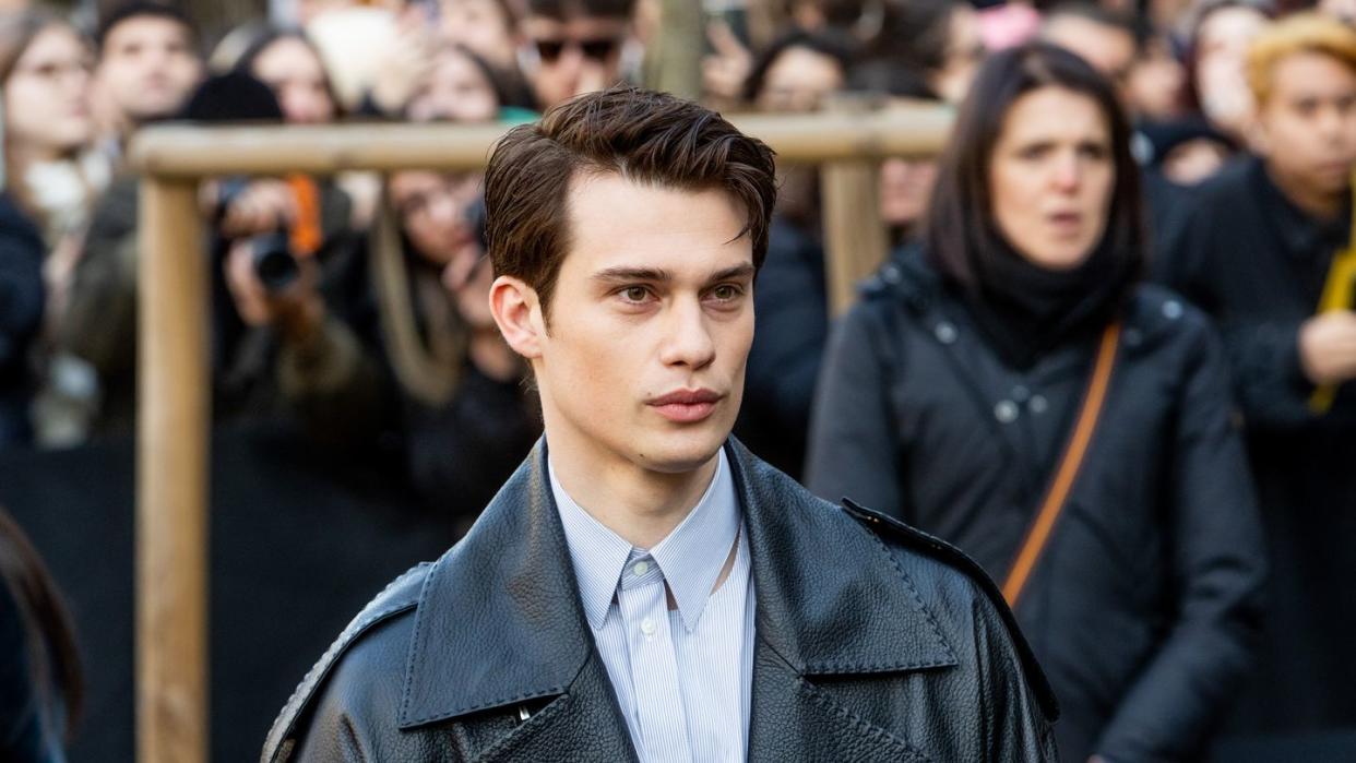 nicholas galitzine is seen at fendi show during the milan