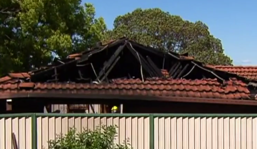 The home in Sydney's west was destroyed by fire on Tuesday morning. Photo: 7 News.