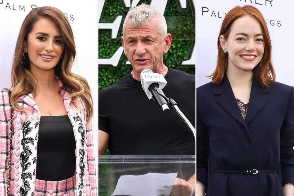 <p>Amy Sussman/Variety via Getty </p> Penélope Cruz, Sean Penn, Emma Stone.