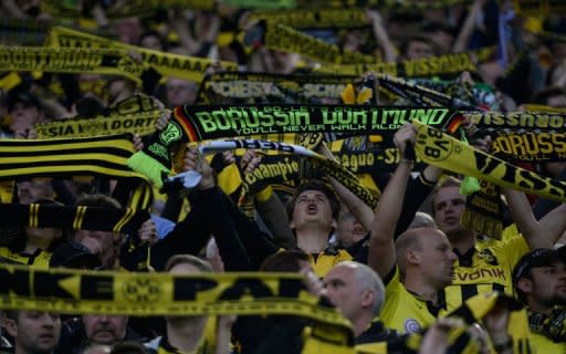 El Borussia Dortmund alemán y el Real Madrid español se miden en la ida de las semifinales de la Champions League en el Signal Iduna Park de Alemania. (AFP | Pierre-Philippe Marcou)