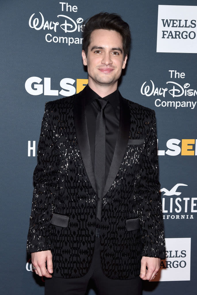 Brendon Urie posing on a red carpet