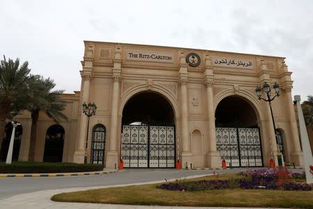 A view shows the Ritz-Carlton hotel's entrance gate in the diplomatic quarter of Riyadh, Saudi Arabia, January 30, 2018. REUTERS/Faisal Al Nasser