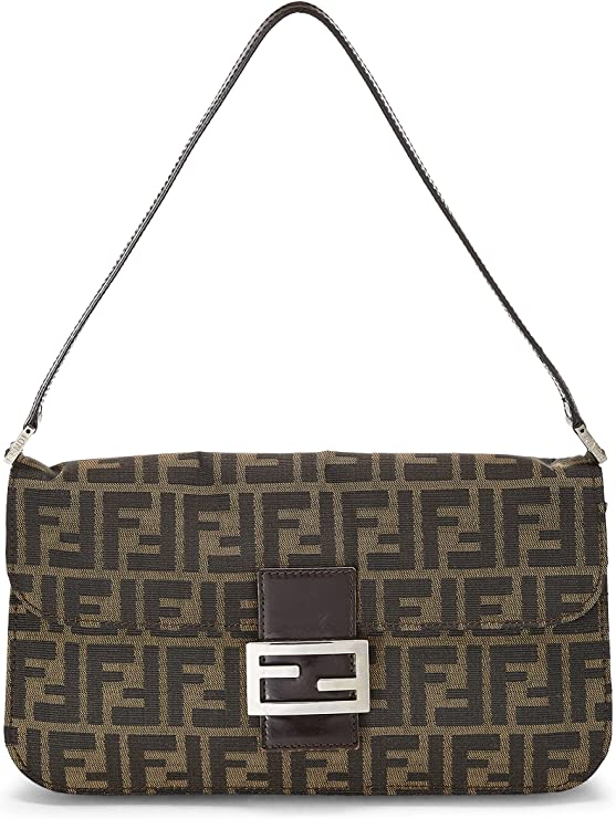 Fendi Pre-Loved Brown Zucca Canvas Shoulder Bag