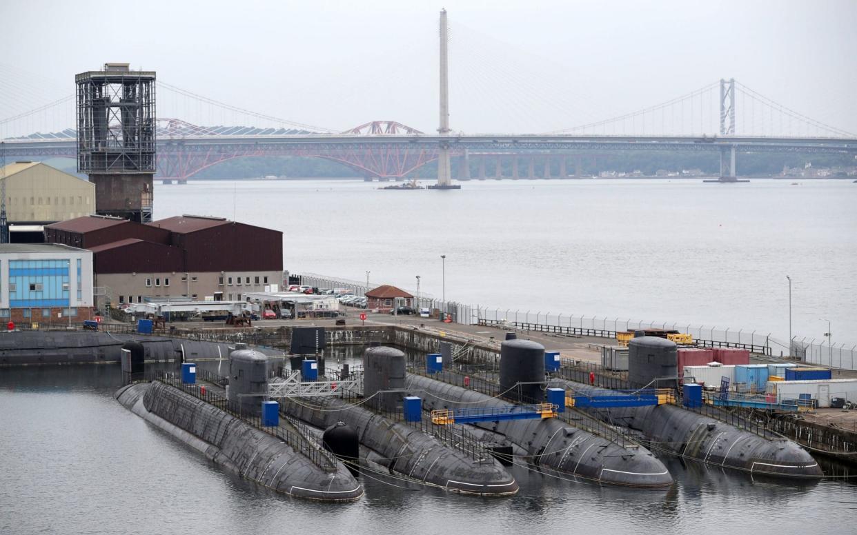 Decommissioned nuclear submarines at Rosyth Dockyard in Dunfermline. Photo dated June 21, 2017. - PA