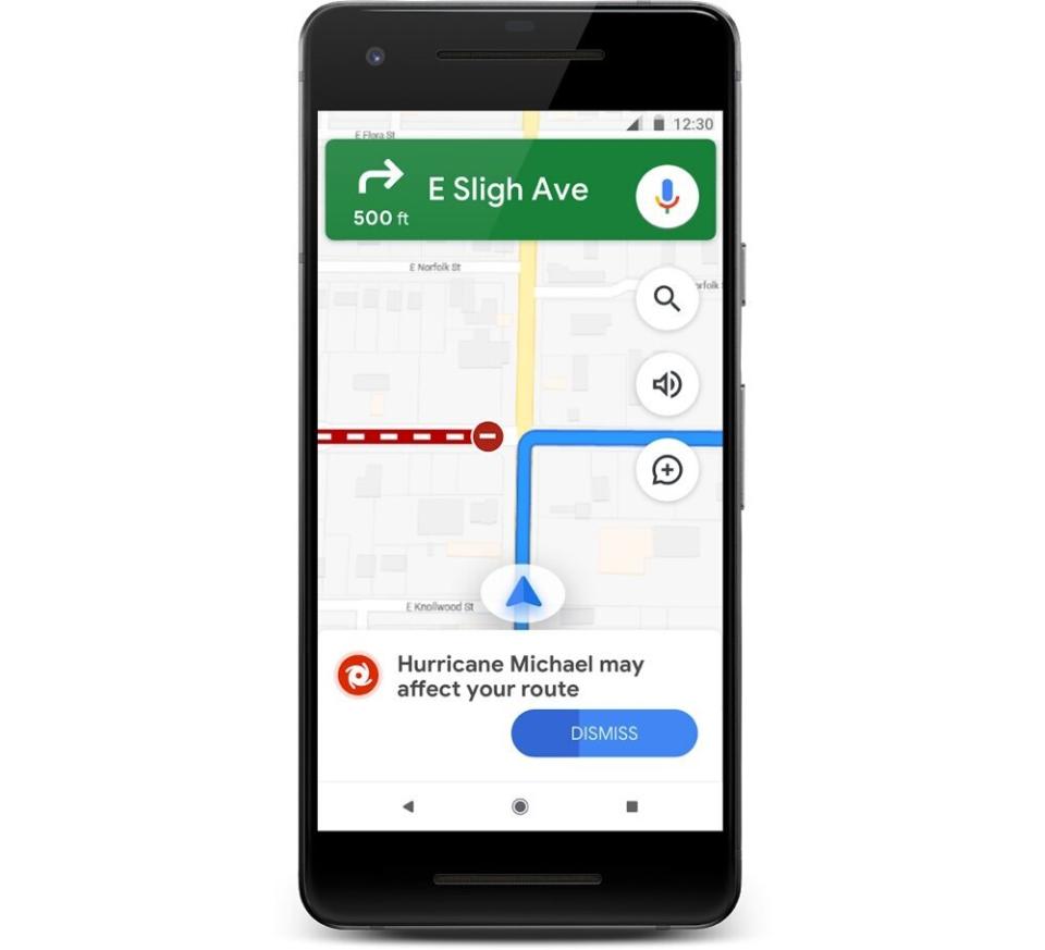 Google's SOS Alerts update will also tell you to avoid areas that might be impacted by disasters while navigating. (Image: Google)