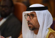UAE Energy Minister Suhail bin Mohammed al-Mazroui speaks to the media before the OPEC 14th Meeting of the Joint Ministerial Monitoring Committee in Jeddah, Saudi Arabia, May 19, 2019. REUTERS/Waleed Ali