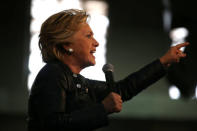 U.S. Democratic presidential nominee Hillary Clinton speaks at a rally at the Colorado State Fair Grounds in Pueblo, Colorado, U.S. October 12, 2016. REUTERS/Lucy Nicholson