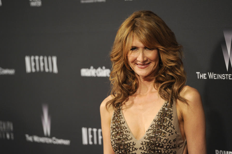 Laura Dern arrives at The Weinstein Company's Golden Globes after party at the Beverly Hilton Hotel on Sunday, Jan. 12, 2014, in Beverly Hills, Calif. (Photo by Chris Pizzello/Invision/AP)