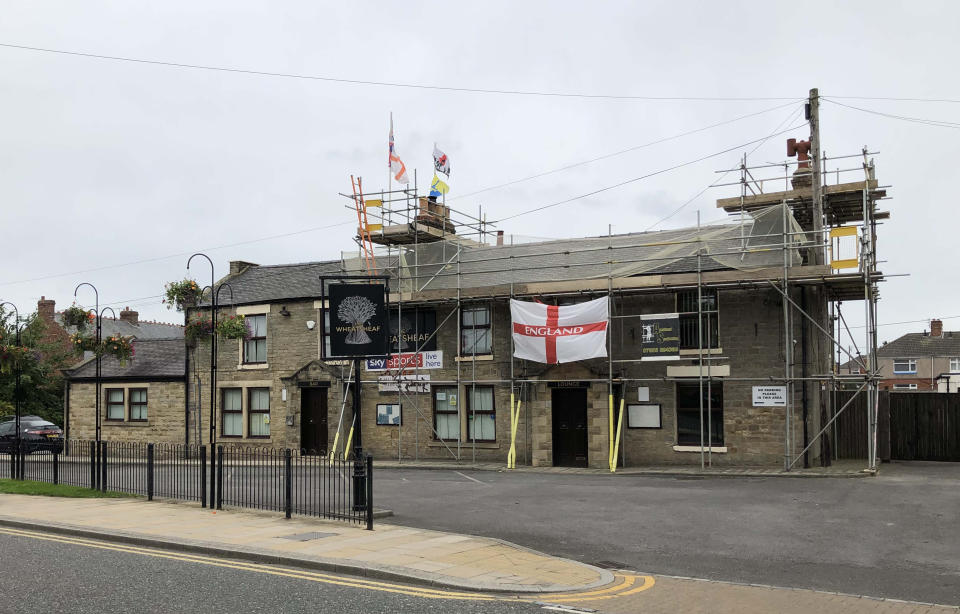 The Wheatsheaf pub in Chilton, County Durham, which police temporarily closed on Saturday.