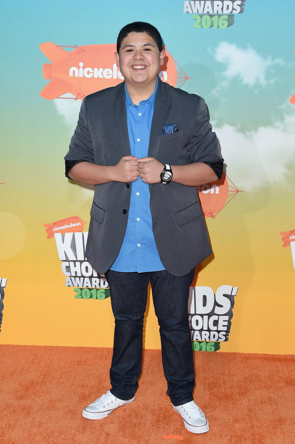 Rico Rodriguez flashes a big grin at the 2016 Kids’ Choice Awards