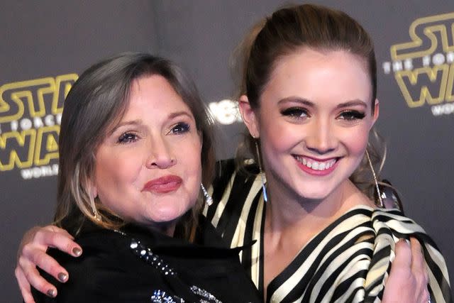 <p>Barry King/WireImage</p> Carrie Fisher and daughter Billie Lourd attend the Premiere of Walt Disney Pictures and Lucasfilm's 'Star Wars: The Force Awakens' on December 14, 2015