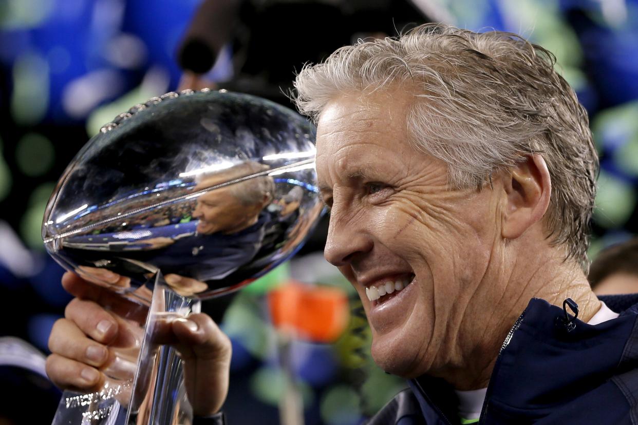 Carroll celebrates after winning Super Bowl XLVIII (Kevin C. Cox/Getty Images)