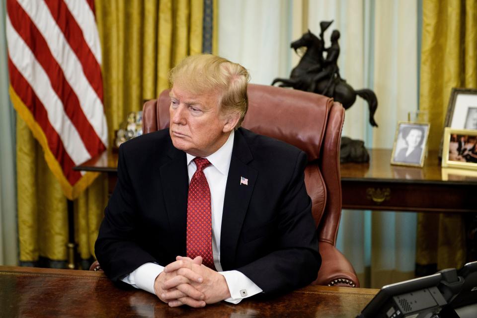 Donald Trump en la Oficina Oval de la Casa Blanca en enero de 2019. (Getty Images)