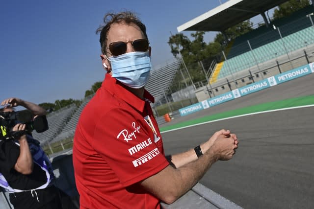 Sebastian Vettel watched the last moments of qualifying after being eliminated in Q1