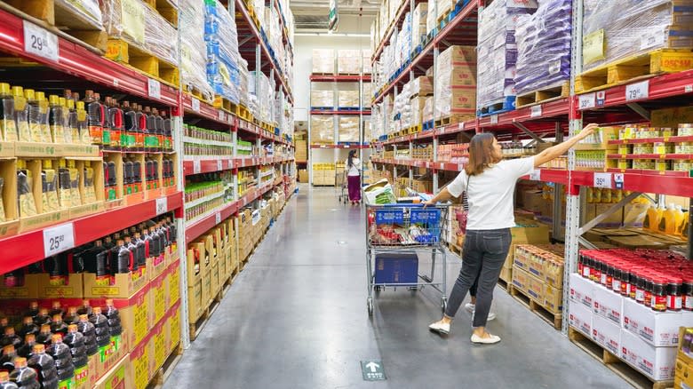 Shopper inside Sam's Club store