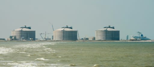 Reservoirs of the liquefied natural gas (LNG) terminal are seen in Dunkerque, northern France