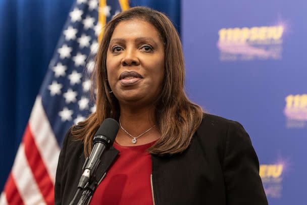 PHOTO: Attorney General Letitia James speaks during a rally in New York, on July 27, 2022. (Lev Radin/Pacific Press via ZUMA Press Wire)