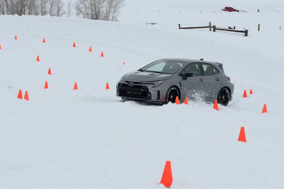 toyota gr corolla at bridgestone winter driving school ice track