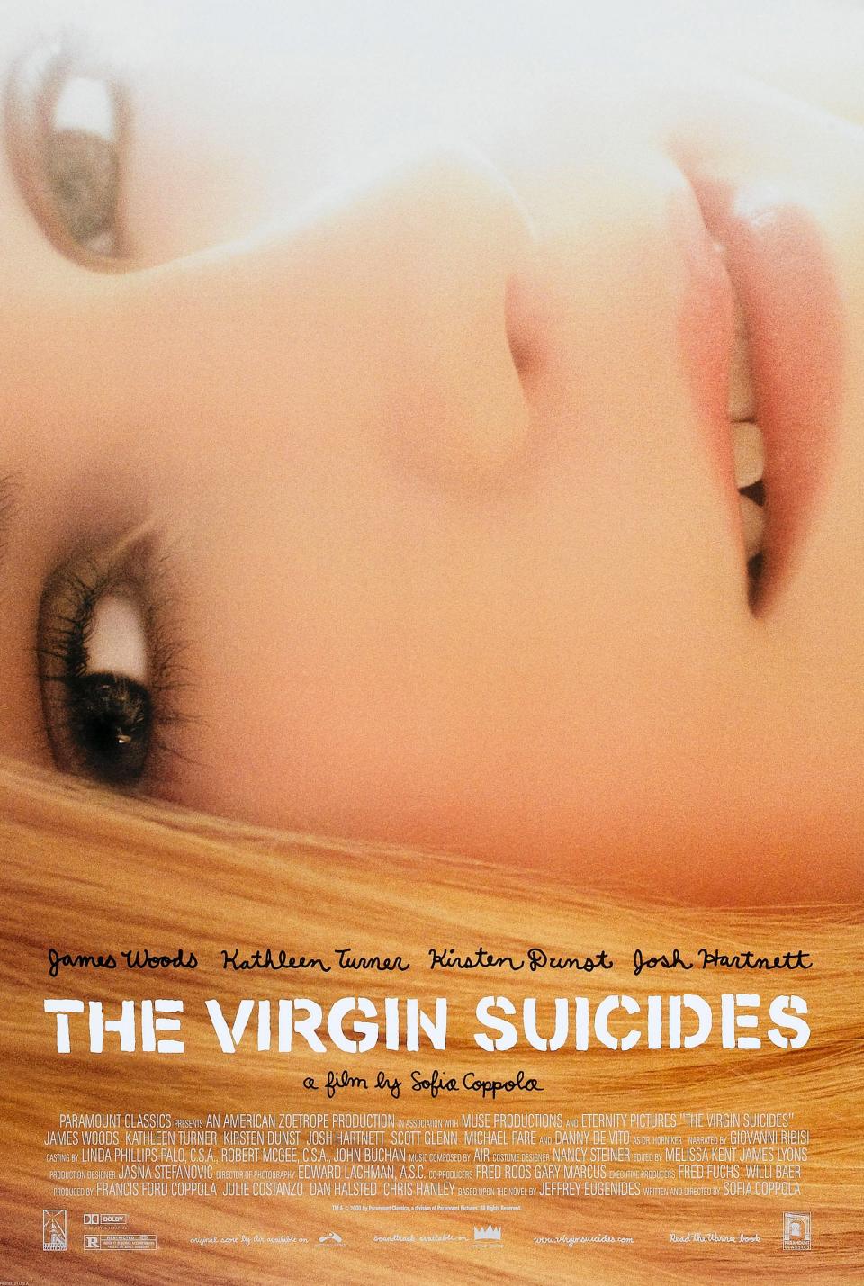 <h1 class="title">THE VIRGIN SUICIDES, US poster, 1999, © Paramount Classics/courtesy Everett Collection</h1><cite class="credit">Photo: © Paramount Classics / Courtesy Everett Collection</cite>