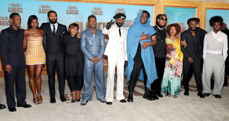 Micheal Ward, Anna Diop, Nicholas Pinnock, Marianne Jean-Baptiste, David Oyelowo, LaKeith Stanfield, Jeymes Samuel aka The Bullitts, RJ Cyler, Alfre Woodard, Babs Olusanmokun and Caleb McLaughlin attends the Los Angeles Premiere of Sony Pictures' "The Book Of Clarence" at Academy Museum of Motion Pictures on January 05, 2024 in Los Angeles, California.