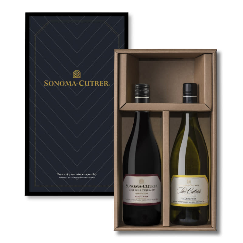 <p>Courtesy of Sonoma-Cutrer</p><p>The Connoisseur's Gift Set from Sonoma Cutrer, featuring <a href="https://klgpr-dot-yamm-track.appspot.com/2nfAZpFyD4iVOKRm3X7VPZokt9YqBK_tR7jsf_zqLMzTwTHHJiwEDNjCbly4ibAoUjdNYwCIYf8vmQ67SxNKcJxysfMoOZa6ozXasckWHK8yK8vUPHdh5xrLHBZyFhEMeCvqntOIHmwYUym6L4wc_NHxwsrXSQsY3aDy-DYGiYR00veu0bui_NBjNsOCZvmhwjde2yQ" rel="nofollow noopener" target="_blank" data-ylk="slk:The Cutrer;elm:context_link;itc:0;sec:content-canvas" class="link ">The Cutrer</a> and <a href="https://klgpr-dot-yamm-track.appspot.com/2yo5J-loYTMYs-5GxpSPfn7Raq9zXxaNmVTylbu0RvEf2THHJiwHBH4WSh3OBF_gPT8lJ9B6yJ56vETIBqT4lYS8JM0BwgbInQYfIaAx_uls3xsyuf899YWCRTaDVoaR_pQQnJUFChLPg32ZQ6opQDHHfSYyfGLipO_88uI_zHsi7qOxxvD49uEE7TIuG6ts" rel="nofollow noopener" target="_blank" data-ylk="slk:Vine Hill Pinot Noir;elm:context_link;itc:0;sec:content-canvas" class="link ">Vine Hill Pinot Noir</a>, is an ideal pairing for the tech-savvy connoisseur because nothing complements lines of code and debugging like a beautiful glass of wine. The Cutrer Chardonnay is as intricate as finely written code and perfect for those who savor the details, with flavors like caramelized nuts, ripe pear, and baking spices. The Vine Hill Pinot Noir features intense, bright fruit aromas and elegant tannins, creating a dynamic balance between structure and flavor like the sommelier's equivalent of a well-designed app. This allows us to celebrate The Duckhorn Portfolio's recent acquisition of Sonoma-Cutrer!</p><p><a href="https://www.sonomacutrer.com/gift/connoisseur/" rel="nofollow noopener" target="_blank" data-ylk="slk:Click here to purchase;elm:context_link;itc:0;sec:content-canvas" class="link ">Click here to purchase</a></p>