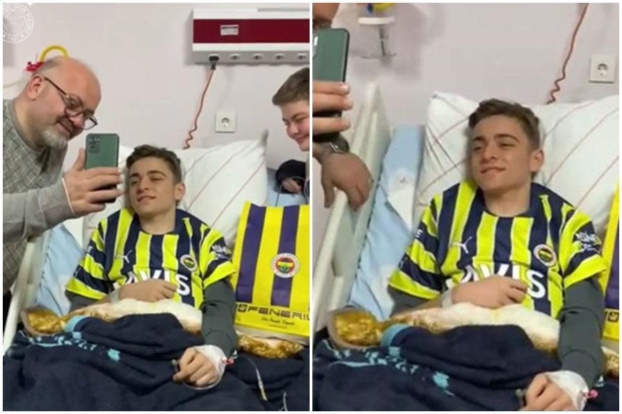 卡米爾坎經過一天的治療與休養後，目前恢復狀況不錯。 （翻攝自Fenerbahçe SK推特）