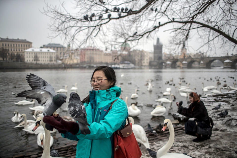 Winter weather in Prague