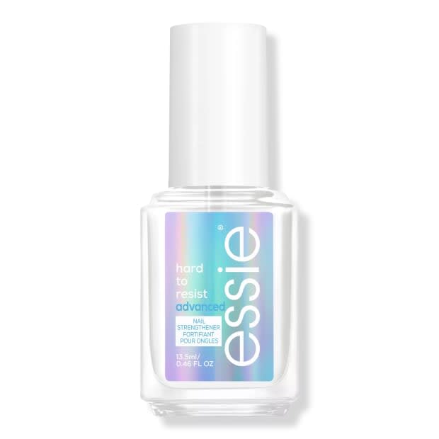 <p><strong>Essie Hard to Resist Advanced Nail Strengthener, $11, <a href="https://shop-links.co/cjCQMnte3N3" rel="nofollow noopener" target="_blank" data-ylk="slk:available here;elm:context_link;itc:0;sec:content-canvas" class="link ">available here</a>: </strong>"A coat or two of this clear polish somehow makes my perennially weak, brittle nails unbreakable. It's become a necessity for when I'm in between manicures." —Dhani Mau, Editor-in-chief</p>