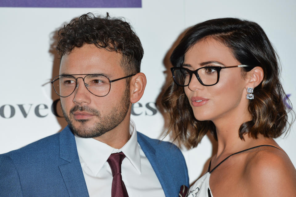 LONDON, ENGLAND - OCTOBER 24:  Ryan Thomas and Lucy Mecklenburgh attend the Specsavers 'Spectacle Wearer Of The Year' at 8 Northumberland Avenue on October 24, 2018 in London, United Kingdom.  (Photo by Jeff Spicer/Getty Images)