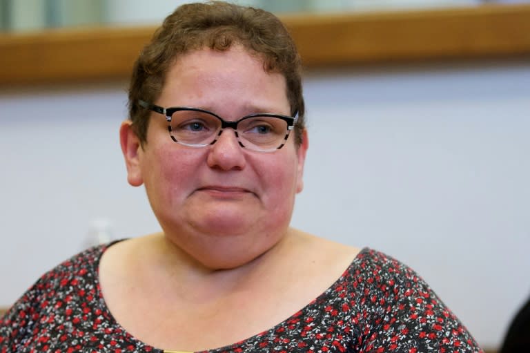 Dominique Cottrez tears up on the last day of her trial at the Court of Assizes in Douai, northern France on July 2, 2015