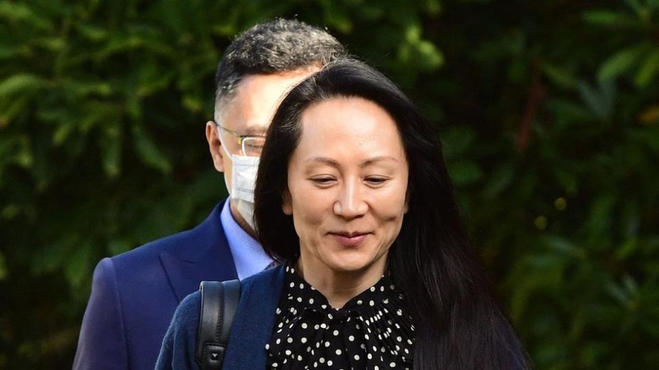 Meng Wanzhou leaving her home in Vancouver (24 September)